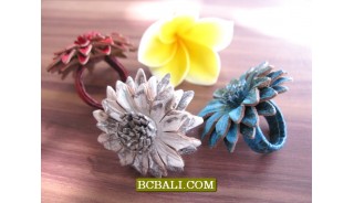 Leather Rings Flowers Designs Accessories For Women